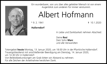 Anzeige von Albert Hofmann von MGO