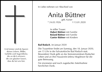 Anzeige von Anita Büttner von MGO