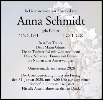 Anzeige von Anna Schmidt von MGO