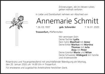 Anzeige von Annemarie Schmitt von MGO