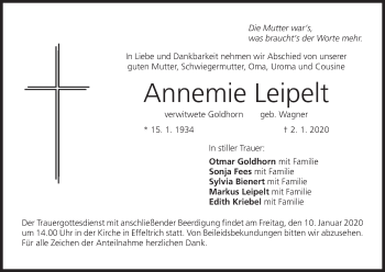 Anzeige von Annemie Leipelt von MGO