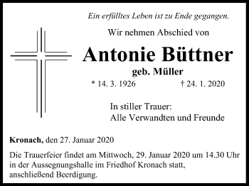 Anzeige von Antonie Büttner von MGO