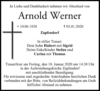 Anzeige von Arnold Werner von MGO