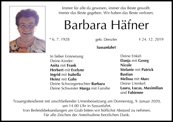Anzeige von Barbara Häfner von MGO