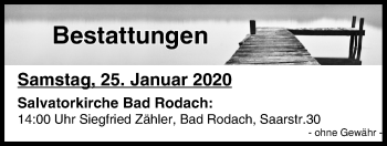 Anzeige von Bestattungen vom 25.01.2020 von MGO