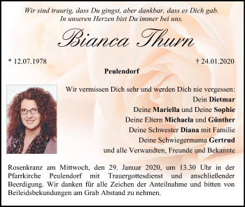 Anzeige von Bianca Thurn von MGO