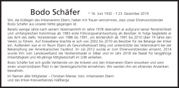 Anzeige von Bodo Schäfer von MGO