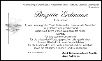 Anzeige von Brigitte Erdmann von MGO