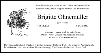 Anzeige von Brigitte Ohnemüller von MGO