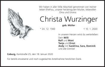 Anzeige von Christa Wurzinger von MGO