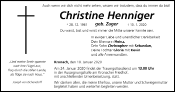 Anzeige von Christine Henniger von MGO