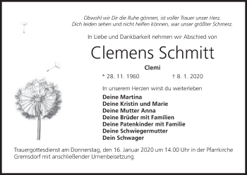 Anzeige von Clemens Schmitt von MGO