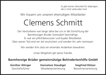 Anzeige von Clemens Schmitt von MGO
