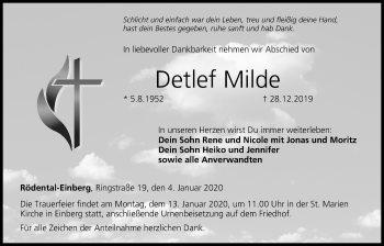 Anzeige von Detlef Milde von MGO