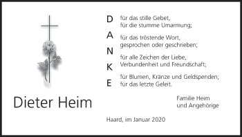 Anzeige von Dieter Heim von MGO