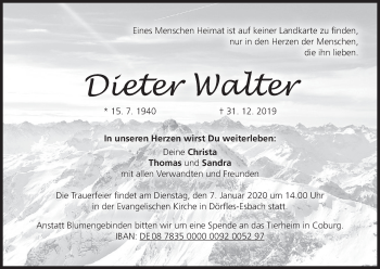 Anzeige von Dieter Walter von MGO
