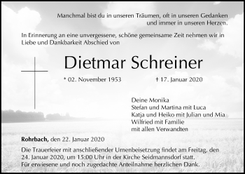 Anzeige von Dietmar Schreiner von MGO