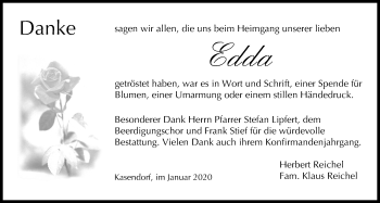 Anzeige von Edda Reichel von MGO