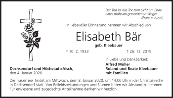 Anzeige von Elisabeth Bär von MGO