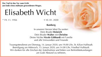 Anzeige von Elisabeth Wicht von MGO