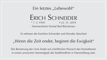 Anzeige von Erich Schneider von MGO