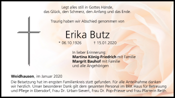 Anzeige von Erika Butz von MGO
