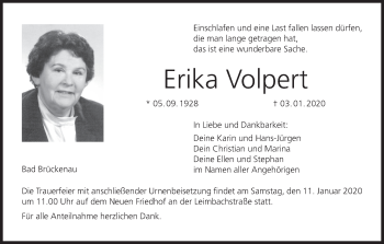 Anzeige von Erika Volpert von MGO