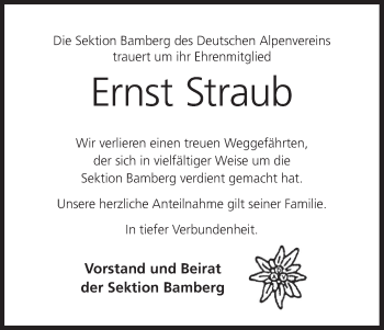 Anzeige von Ernst Straub von MGO