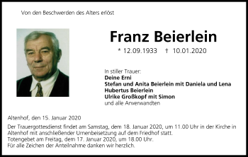 Anzeige von Franz Beierlein von MGO