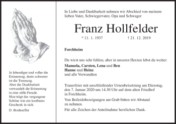Anzeige von Franz Hollfelder von MGO
