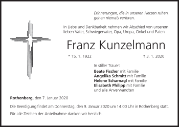 Anzeige von Franz Kunzelmann von MGO
