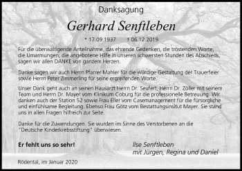 Anzeige von Gerhard Senftleben von MGO