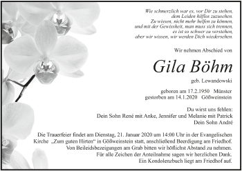 Anzeige von Gila Böhm von MGO