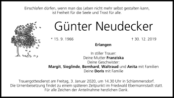 Anzeige von Günter Neudecker von MGO