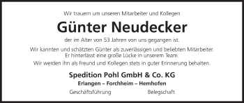 Anzeige von Günter Neudecker von MGO