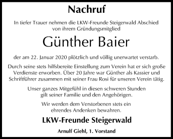 Anzeige von Günther Baier von MGO