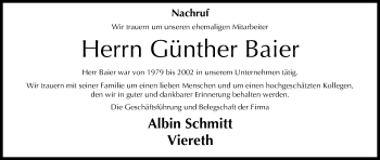 Anzeige von Günther Baier von MGO