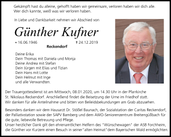 Anzeige von Günther Kufner von MGO