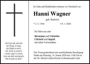 Anzeige von Hanni Wagner von MGO
