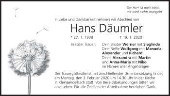 Anzeige von Hans Däumler von MGO
