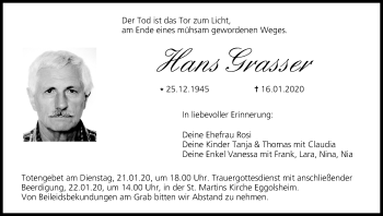 Anzeige von Hans Grasser von MGO