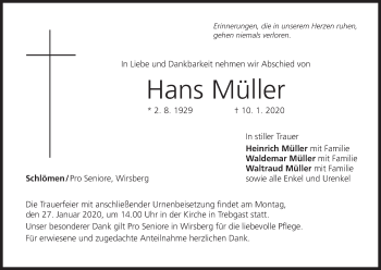 Anzeige von Hans Müller von MGO