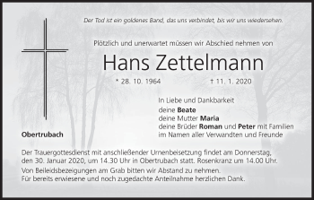 Anzeige von Hans Zettelmann von MGO