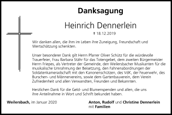 Anzeige von Heinrich Dennerlein von MGO