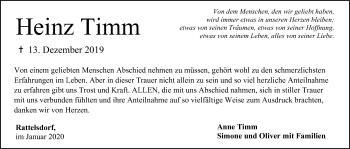 Anzeige von Heinz Timm von MGO