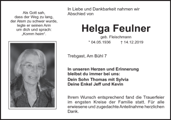 Anzeige von Helga Feulner von MGO