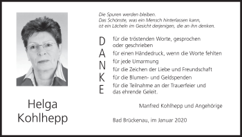 Anzeige von Helga Kohlhepp von MGO