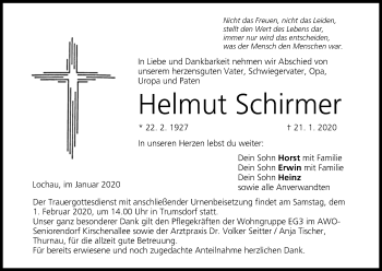Anzeige von Helmut Schirmer von MGO