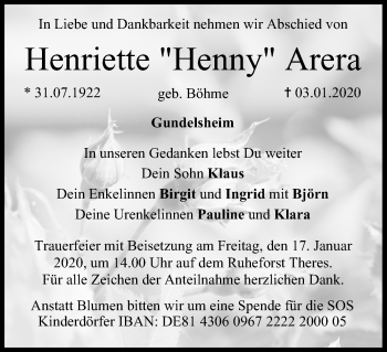 Anzeige von Henriette Arera von MGO