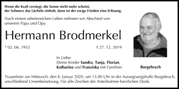 Anzeige von Hermann Brodmerkel von MGO